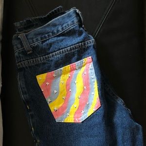 CUSTOM PAINTED MOM JEANS